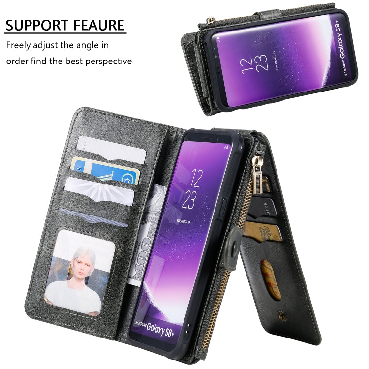 For Galaxy S8+ Multifunctional Retro Detachable Magnetic Horizontal Flip Leather Case with Card Slots & Holder & Wallet & Photo Frame
