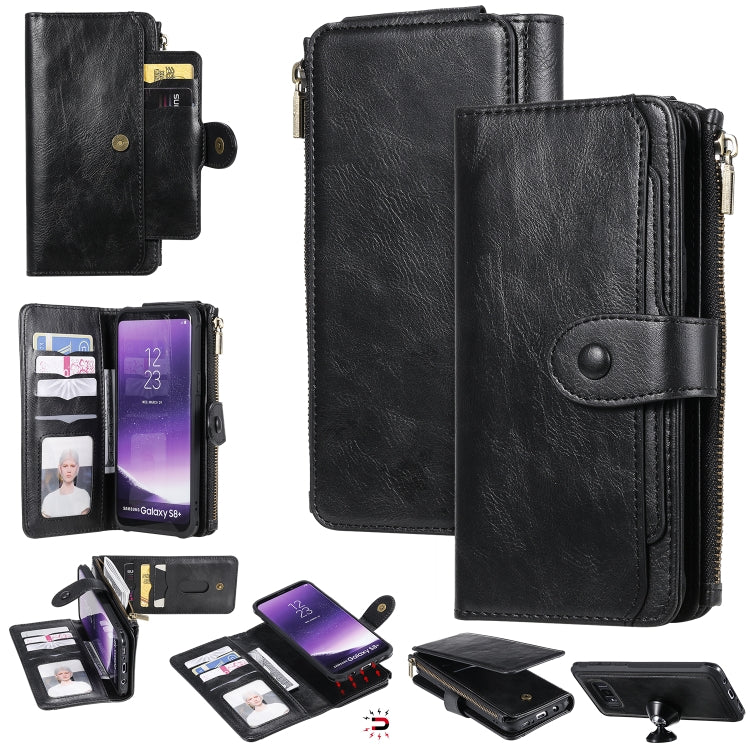 For Galaxy S8+ Multifunctional Retro Detachable Magnetic Horizontal Flip Leather Case with Card Slots & Holder & Wallet & Photo Frame