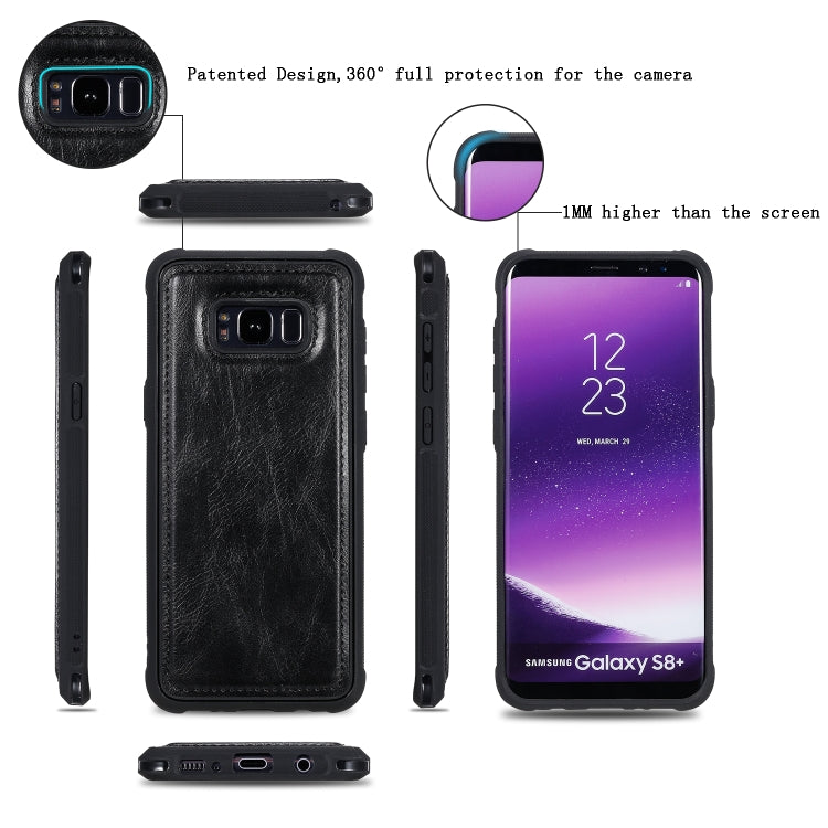 For Galaxy S8+ Multifunctional Retro Detachable Magnetic Horizontal Flip Leather Case with Card Slots & Holder & Wallet & Photo Frame