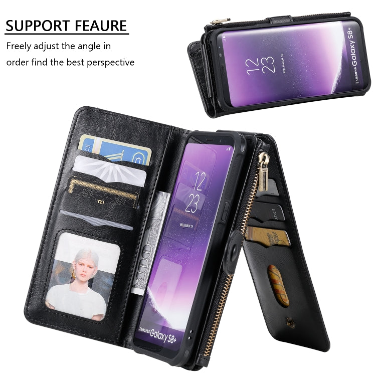 For Galaxy S8+ Multifunctional Retro Detachable Magnetic Horizontal Flip Leather Case with Card Slots & Holder & Wallet & Photo Frame