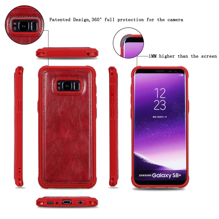 For Galaxy S8+ Multifunctional Retro Detachable Magnetic Horizontal Flip Leather Case with Card Slots & Holder & Wallet & Photo Frame