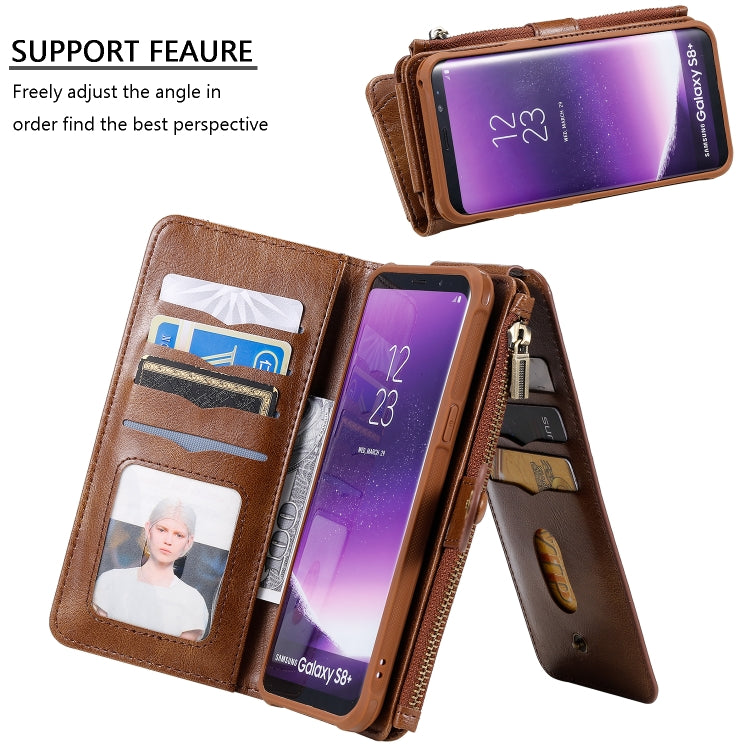 For Galaxy S8+ Multifunctional Retro Detachable Magnetic Horizontal Flip Leather Case with Card Slots & Holder & Wallet & Photo Frame
