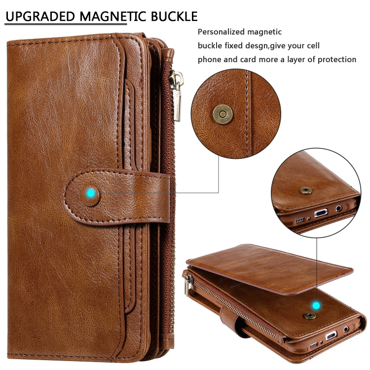 For Galaxy S8+ Multifunctional Retro Detachable Magnetic Horizontal Flip Leather Case with Card Slots & Holder & Wallet & Photo Frame