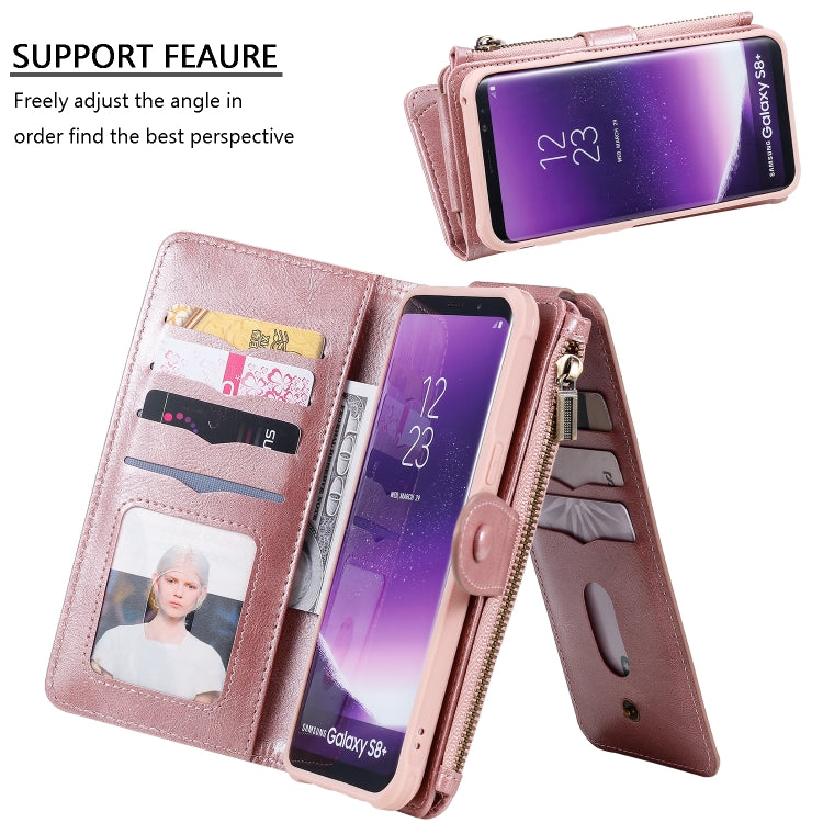 For Galaxy S8+ Multifunctional Retro Detachable Magnetic Horizontal Flip Leather Case with Card Slots & Holder & Wallet & Photo Frame