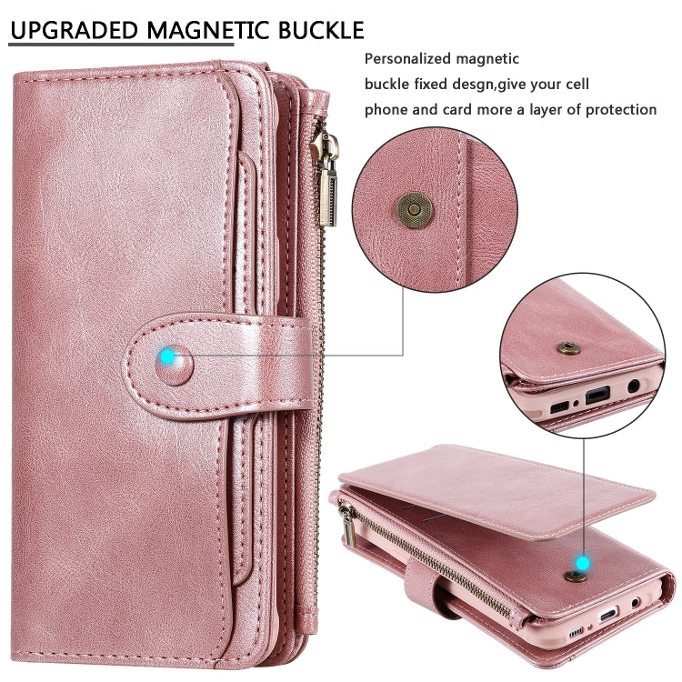 For Galaxy S8+ Multifunctional Retro Detachable Magnetic Horizontal Flip Leather Case with Card Slots & Holder & Wallet & Photo Frame