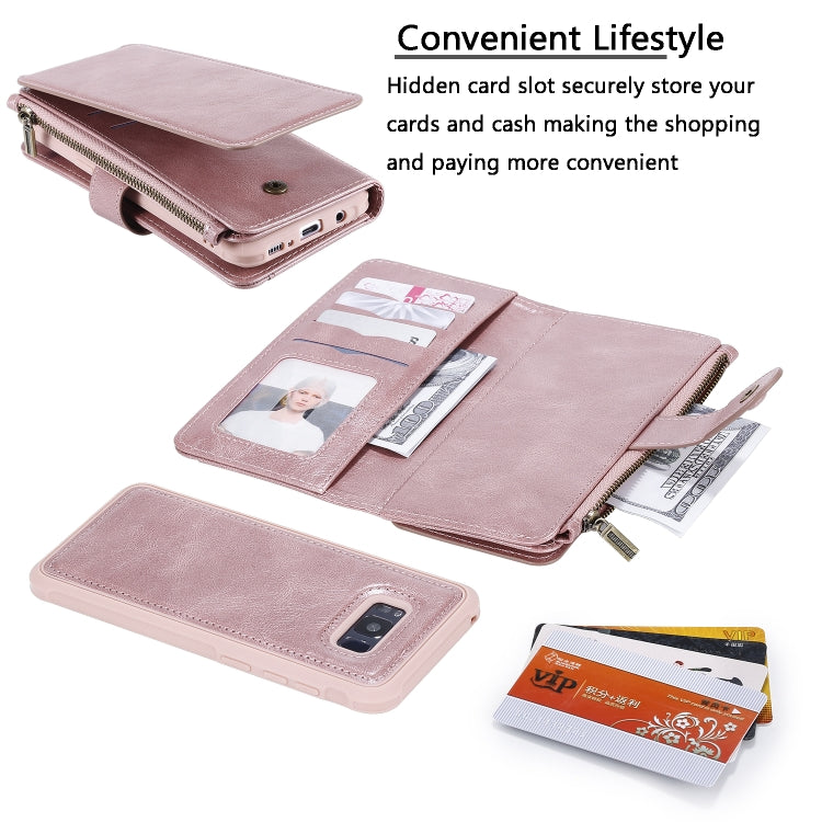 For Galaxy S8+ Multifunctional Retro Detachable Magnetic Horizontal Flip Leather Case with Card Slots & Holder & Wallet & Photo Frame