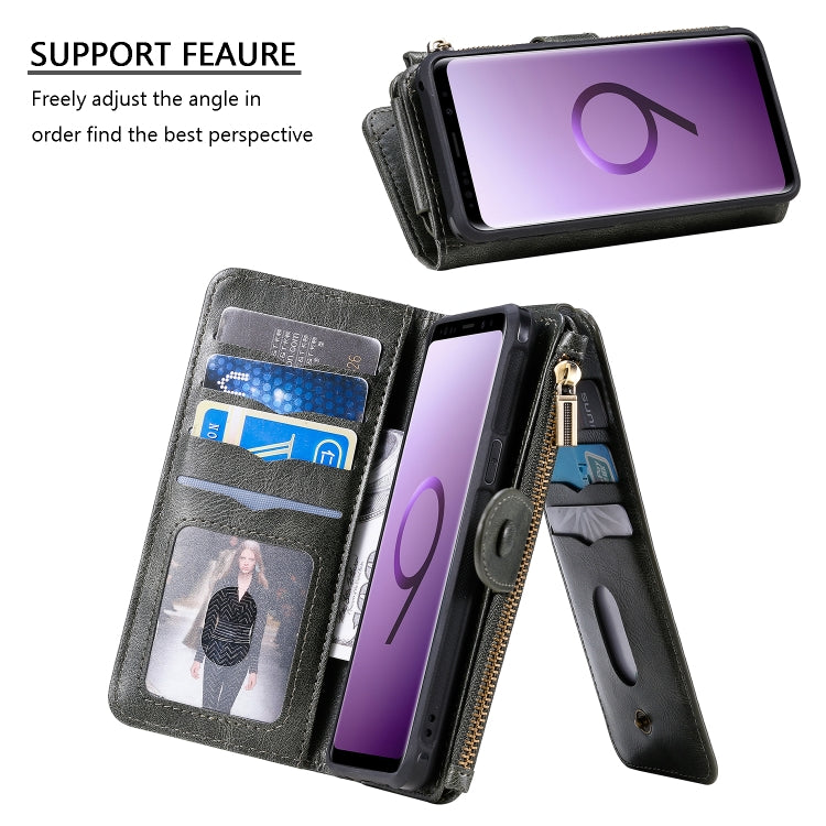 For Galaxy S9 Multifunctional Retro Detachable Magnetic Horizontal Flip Leather Case with Card Slots & Holder & Wallet & Photo Frame