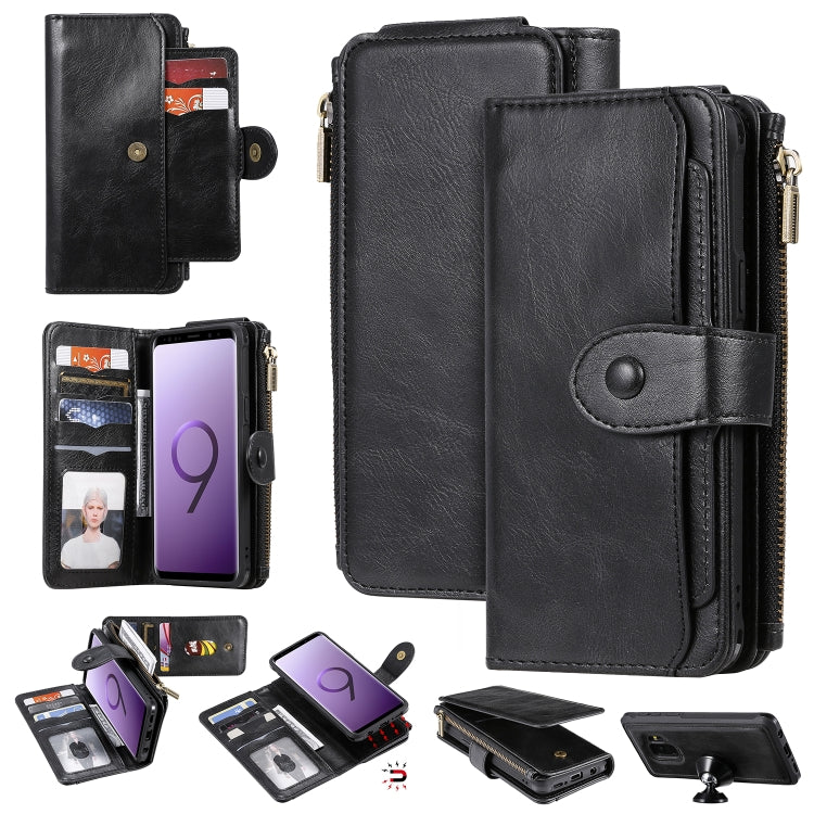 For Galaxy S9 Multifunctional Retro Detachable Magnetic Horizontal Flip Leather Case with Card Slots & Holder & Wallet & Photo Frame