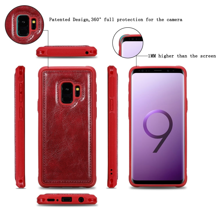 For Galaxy S9 Multifunctional Retro Detachable Magnetic Horizontal Flip Leather Case with Card Slots & Holder & Wallet & Photo Frame