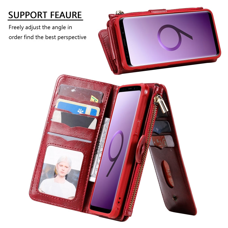For Galaxy S9 Multifunctional Retro Detachable Magnetic Horizontal Flip Leather Case with Card Slots & Holder & Wallet & Photo Frame