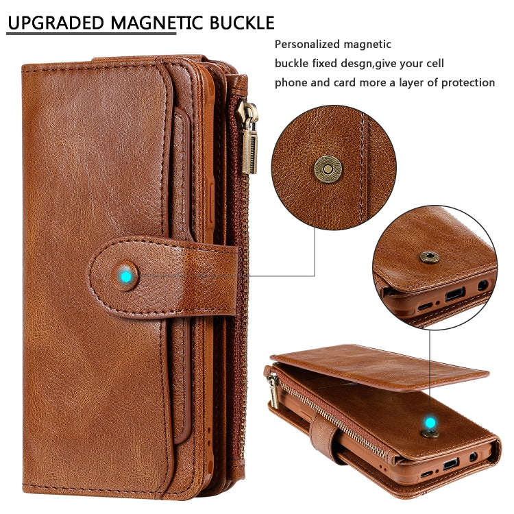 For Galaxy S9 Multifunctional Retro Detachable Magnetic Horizontal Flip Leather Case with Card Slots & Holder & Wallet & Photo Frame