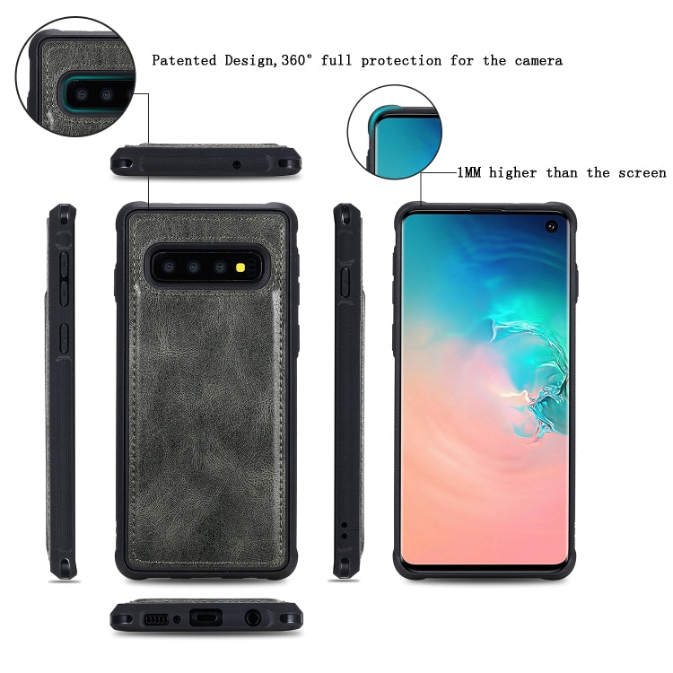 For Galaxy S10 Multifunctional Retro Detachable Magnetic Horizontal Flip Leather Case with Card Slots & Holder & Wallet & Photo Frame