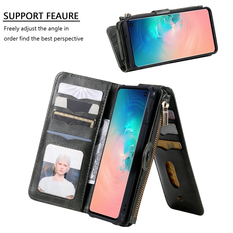 For Galaxy S10 Multifunctional Retro Detachable Magnetic Horizontal Flip Leather Case with Card Slots & Holder & Wallet & Photo Frame