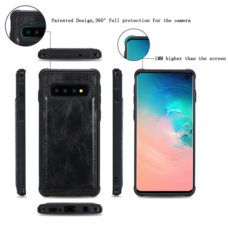 For Galaxy S10 Multifunctional Retro Detachable Magnetic Horizontal Flip Leather Case with Card Slots & Holder & Wallet & Photo Frame