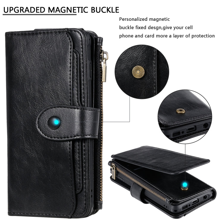 For Galaxy S10 Multifunctional Retro Detachable Magnetic Horizontal Flip Leather Case with Card Slots & Holder & Wallet & Photo Frame