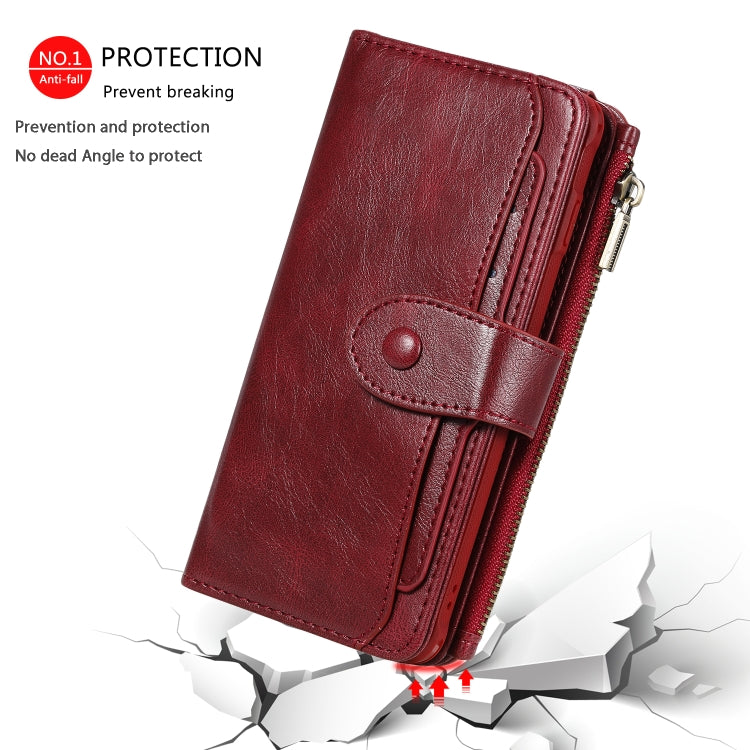 For Galaxy S10 Multifunctional Retro Detachable Magnetic Horizontal Flip Leather Case with Card Slots & Holder & Wallet & Photo Frame