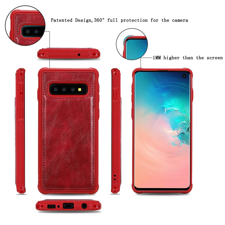 For Galaxy S10 Multifunctional Retro Detachable Magnetic Horizontal Flip Leather Case with Card Slots & Holder & Wallet & Photo Frame