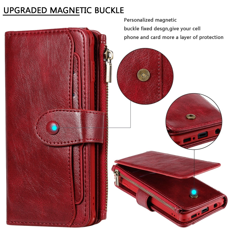 For Galaxy S10 Multifunctional Retro Detachable Magnetic Horizontal Flip Leather Case with Card Slots & Holder & Wallet & Photo Frame