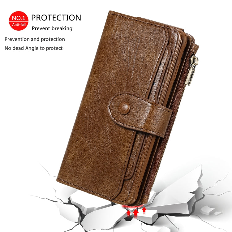For Galaxy S10 Multifunctional Retro Detachable Magnetic Horizontal Flip Leather Case with Card Slots & Holder & Wallet & Photo Frame