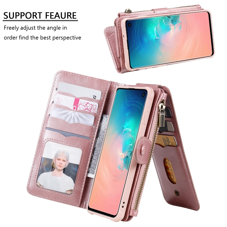 For Galaxy S10 Multifunctional Retro Detachable Magnetic Horizontal Flip Leather Case with Card Slots & Holder & Wallet & Photo Frame