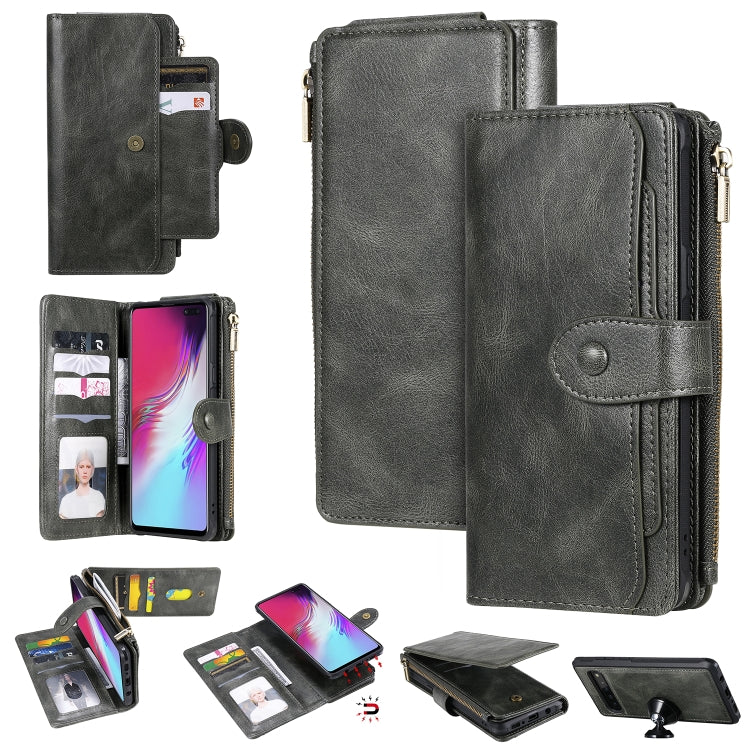For Galaxy S10 5G Multifunctional Retro Detachable Magnetic Horizontal Flip Leather Case with Card Slots & Holder & Wallet & Photo Frame