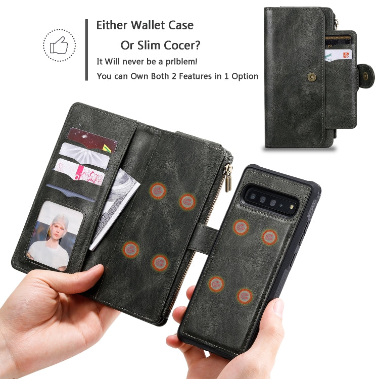 For Galaxy S10 5G Multifunctional Retro Detachable Magnetic Horizontal Flip Leather Case with Card Slots & Holder & Wallet & Photo Frame
