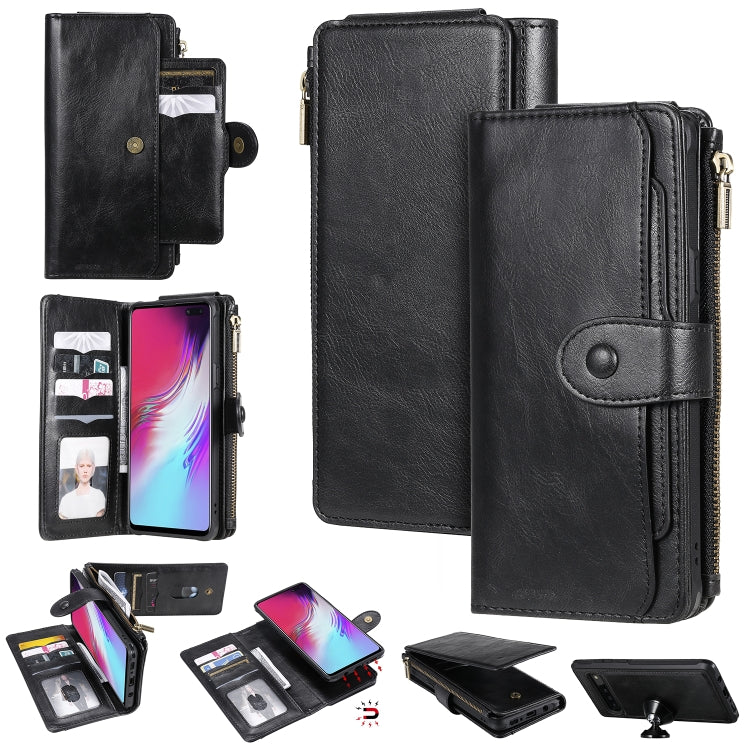 For Galaxy S10 5G Multifunctional Retro Detachable Magnetic Horizontal Flip Leather Case with Card Slots & Holder & Wallet & Photo Frame
