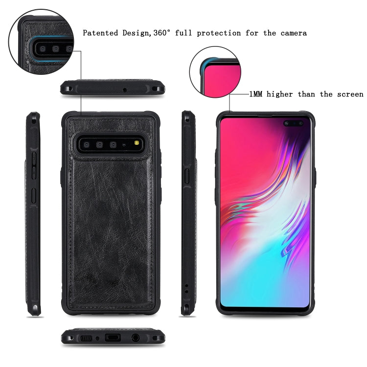 For Galaxy S10 5G Multifunctional Retro Detachable Magnetic Horizontal Flip Leather Case with Card Slots & Holder & Wallet & Photo Frame