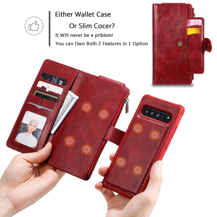 For Galaxy S10 5G Multifunctional Retro Detachable Magnetic Horizontal Flip Leather Case with Card Slots & Holder & Wallet & Photo Frame