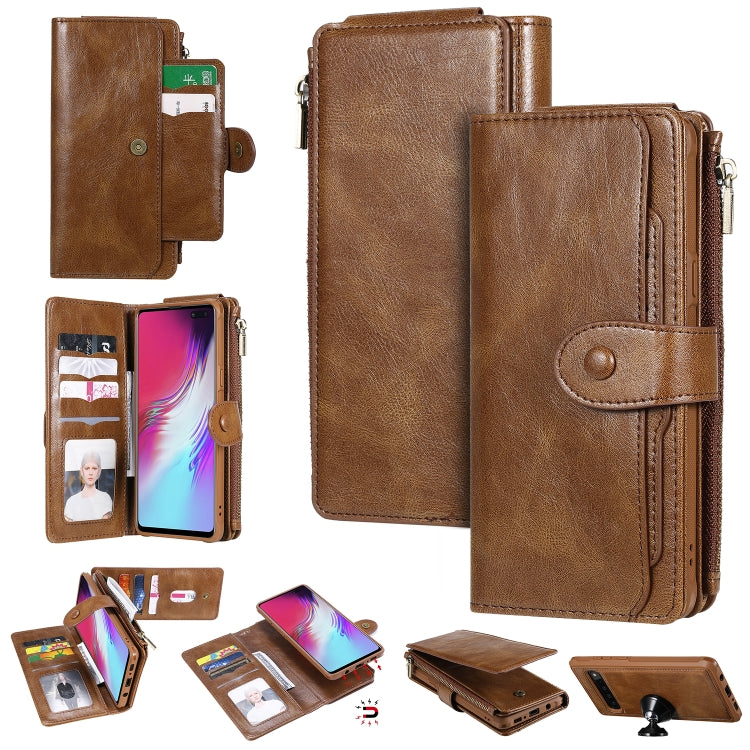 For Galaxy S10 5G Multifunctional Retro Detachable Magnetic Horizontal Flip Leather Case with Card Slots & Holder & Wallet & Photo Frame