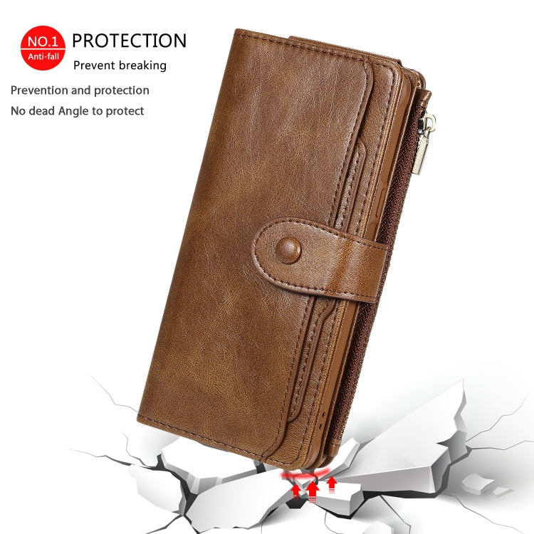 For Galaxy S10 5G Multifunctional Retro Detachable Magnetic Horizontal Flip Leather Case with Card Slots & Holder & Wallet & Photo Frame