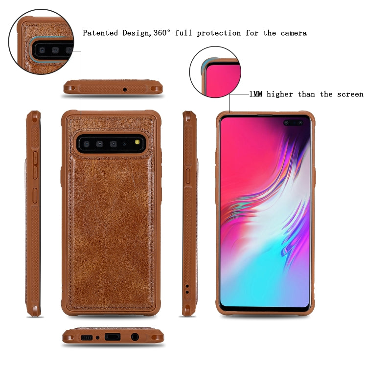 For Galaxy S10 5G Multifunctional Retro Detachable Magnetic Horizontal Flip Leather Case with Card Slots & Holder & Wallet & Photo Frame