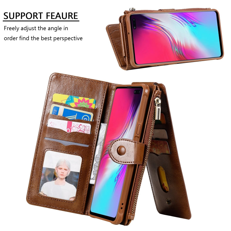 For Galaxy S10 5G Multifunctional Retro Detachable Magnetic Horizontal Flip Leather Case with Card Slots & Holder & Wallet & Photo Frame