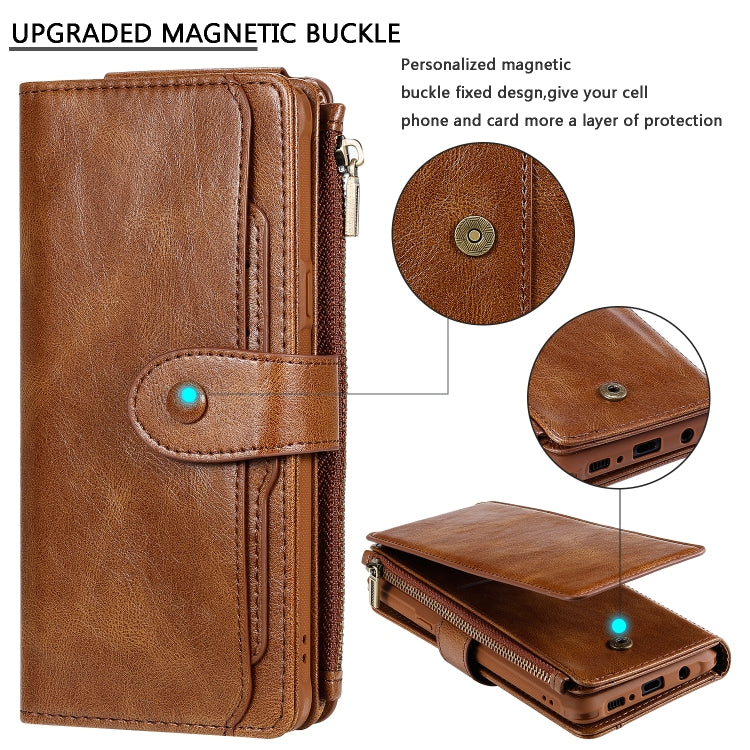 For Galaxy S10 5G Multifunctional Retro Detachable Magnetic Horizontal Flip Leather Case with Card Slots & Holder & Wallet & Photo Frame