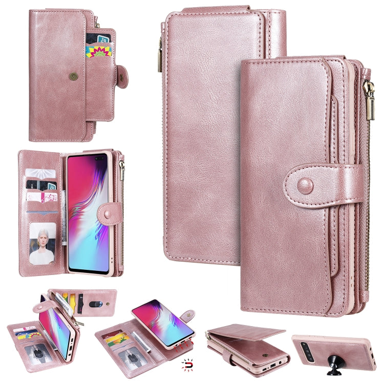 For Galaxy S10 5G Multifunctional Retro Detachable Magnetic Horizontal Flip Leather Case with Card Slots & Holder & Wallet & Photo Frame
