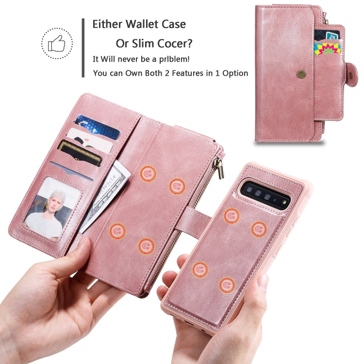 For Galaxy S10 5G Multifunctional Retro Detachable Magnetic Horizontal Flip Leather Case with Card Slots & Holder & Wallet & Photo Frame