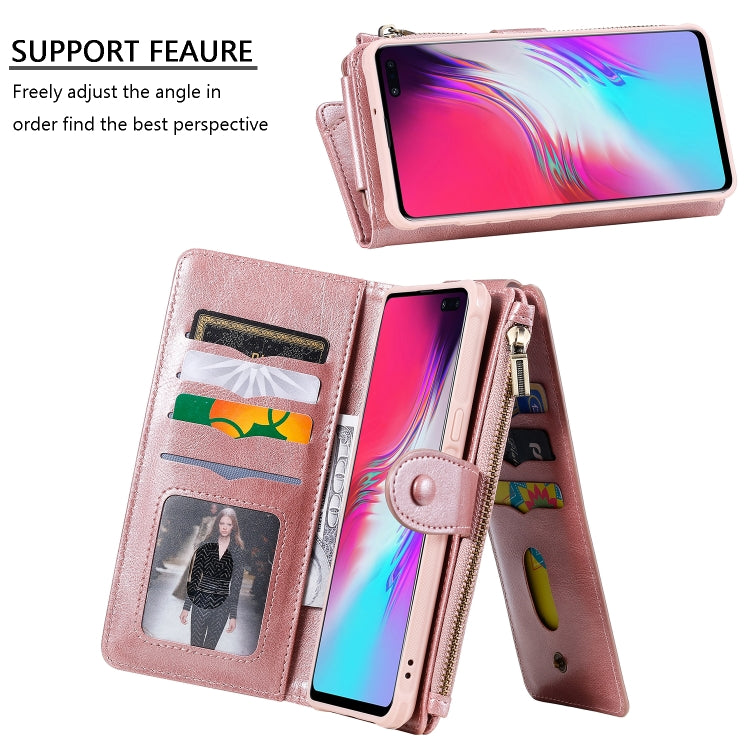 For Galaxy S10 5G Multifunctional Retro Detachable Magnetic Horizontal Flip Leather Case with Card Slots & Holder & Wallet & Photo Frame