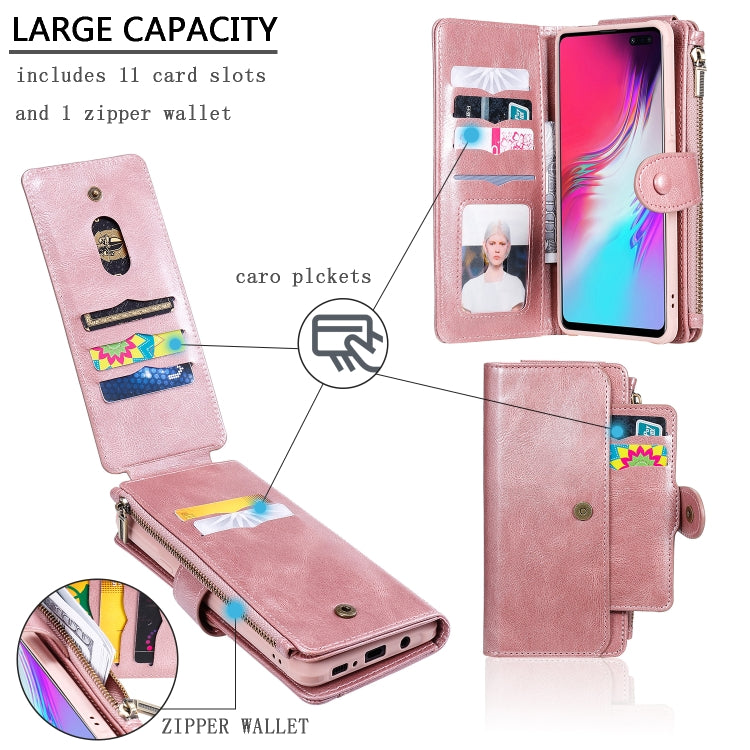For Galaxy S10 5G Multifunctional Retro Detachable Magnetic Horizontal Flip Leather Case with Card Slots & Holder & Wallet & Photo Frame