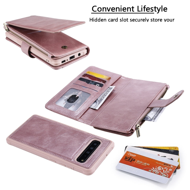 For Galaxy S10 5G Multifunctional Retro Detachable Magnetic Horizontal Flip Leather Case with Card Slots & Holder & Wallet & Photo Frame
