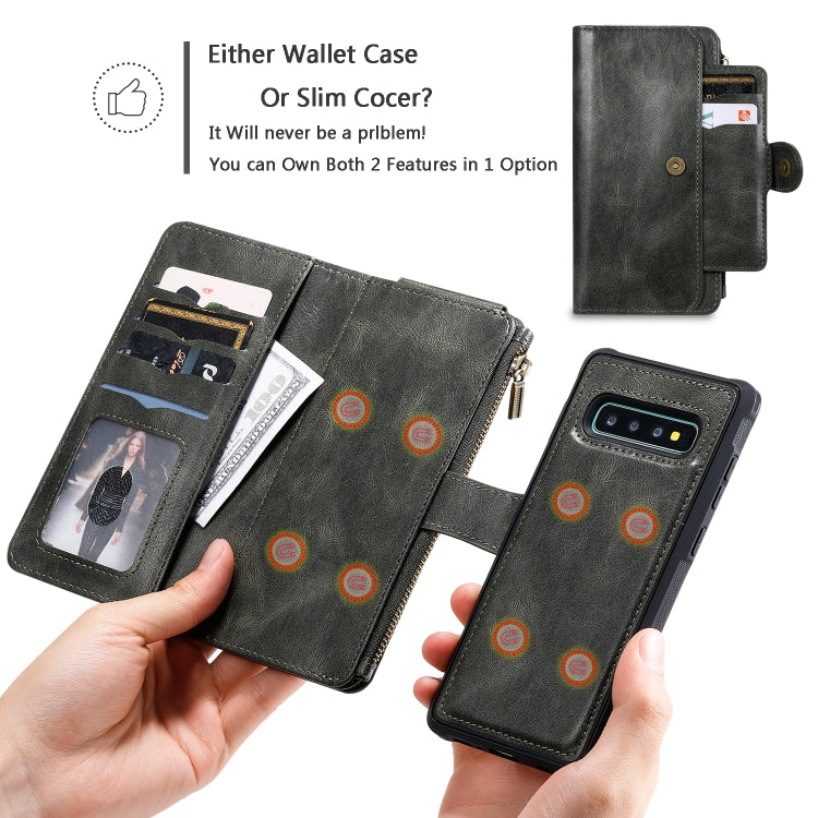 For Galaxy S10+ Multifunctional Retro Detachable Magnetic Horizontal Flip Leather Case with Card Slots & Holder & Wallet & Photo Frame