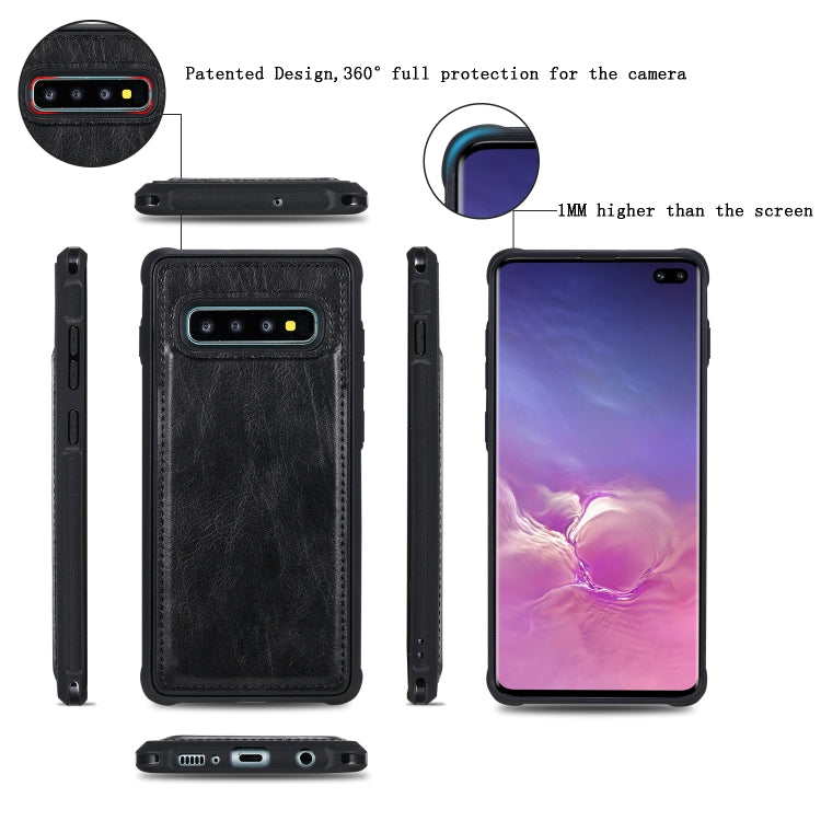 For Galaxy S10+ Multifunctional Retro Detachable Magnetic Horizontal Flip Leather Case with Card Slots & Holder & Wallet & Photo Frame
