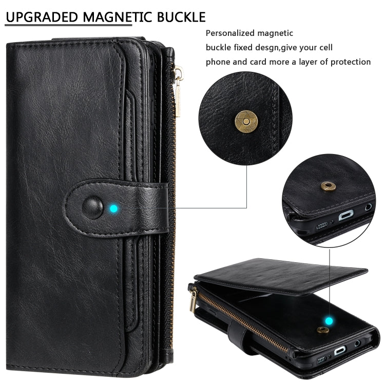 For Galaxy S10+ Multifunctional Retro Detachable Magnetic Horizontal Flip Leather Case with Card Slots & Holder & Wallet & Photo Frame