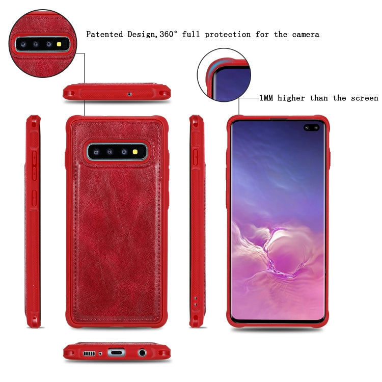 For Galaxy S10+ Multifunctional Retro Detachable Magnetic Horizontal Flip Leather Case with Card Slots & Holder & Wallet & Photo Frame