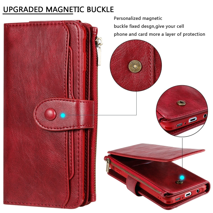For Galaxy S10+ Multifunctional Retro Detachable Magnetic Horizontal Flip Leather Case with Card Slots & Holder & Wallet & Photo Frame