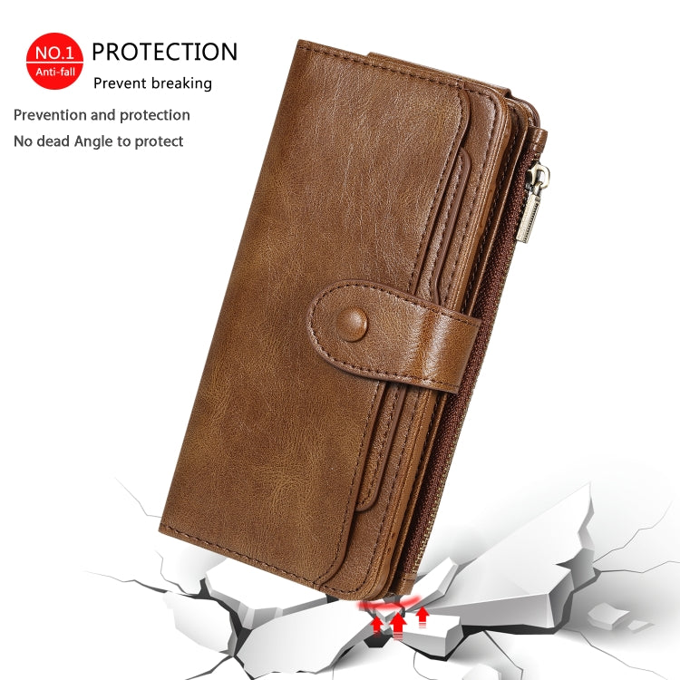 For Galaxy S10+ Multifunctional Retro Detachable Magnetic Horizontal Flip Leather Case with Card Slots & Holder & Wallet & Photo Frame