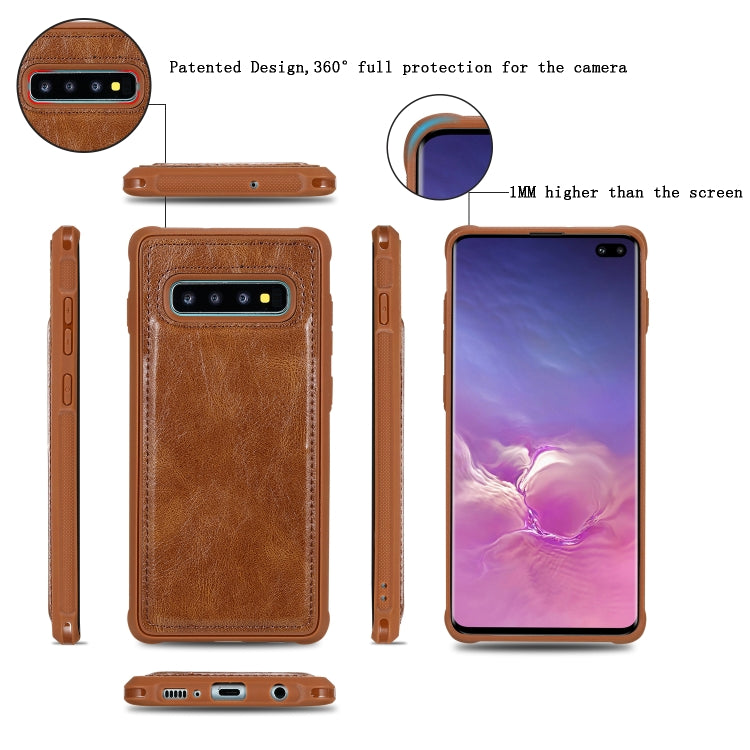 For Galaxy S10+ Multifunctional Retro Detachable Magnetic Horizontal Flip Leather Case with Card Slots & Holder & Wallet & Photo Frame