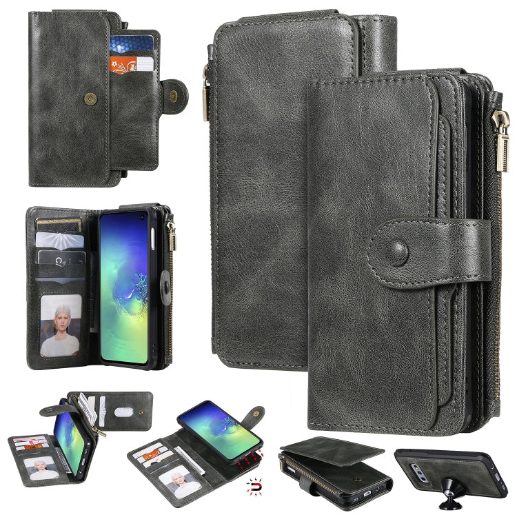 For Galaxy S10e Multifunctional Retro Detachable Magnetic Horizontal Flip Leather Case with Card Slots & Holder & Wallet & Photo Frame