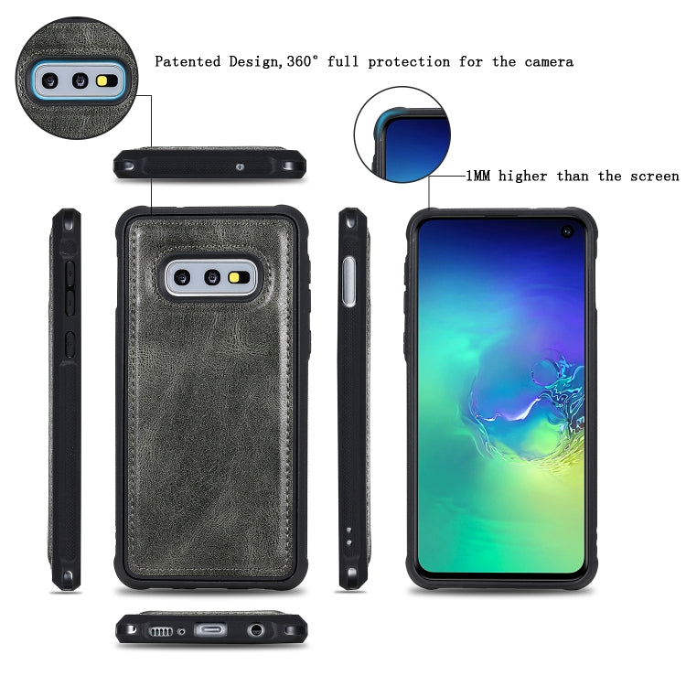 For Galaxy S10e Multifunctional Retro Detachable Magnetic Horizontal Flip Leather Case with Card Slots & Holder & Wallet & Photo Frame