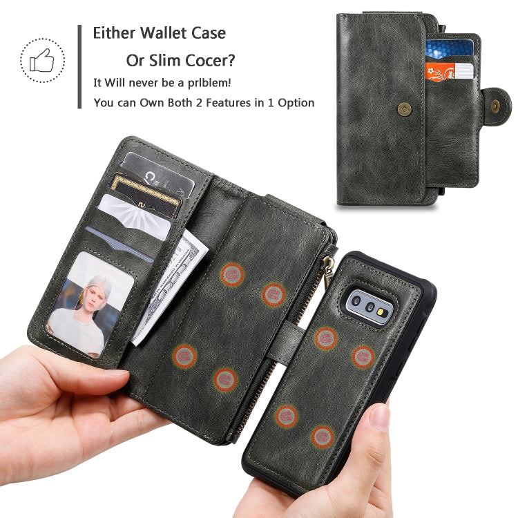 For Galaxy S10e Multifunctional Retro Detachable Magnetic Horizontal Flip Leather Case with Card Slots & Holder & Wallet & Photo Frame