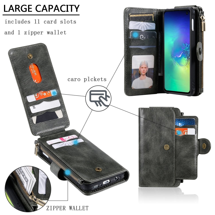 For Galaxy S10e Multifunctional Retro Detachable Magnetic Horizontal Flip Leather Case with Card Slots & Holder & Wallet & Photo Frame